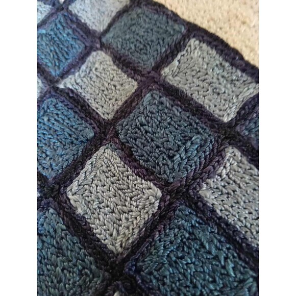 VTG Hand-Stitched Afghanistan Authentic Pillow Cover – Blue Floral - Picture 4 of 7